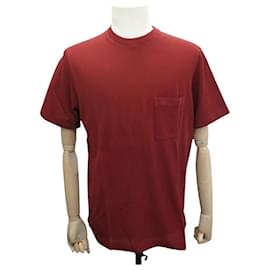 NUOVA MAGLIETTA HERMES RICAMO H H072025HA M 48 COTONE ROSSO TOP UOMO - Hermès