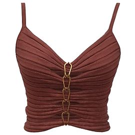 Autre Marque Top de tirantes Dion Lee Central Chain en viscosa Old Rose