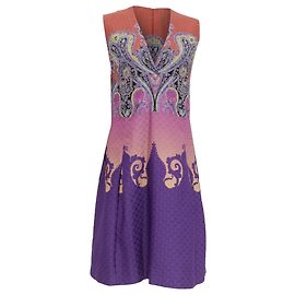 Vestido evasé sin mangas con cuello en V Etro en poliamida multicolor