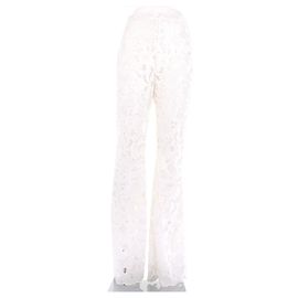 Autre Marque Pantalón blanco de encaje
