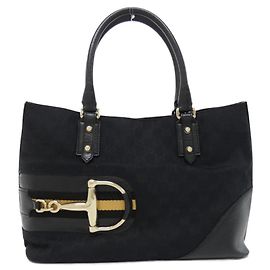 Borsa Gucci 137385 in tela GG e pelle beige e nera