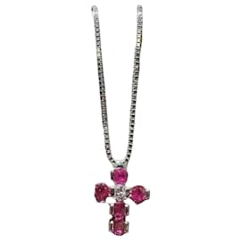 Damiani Belle Kreuzhalskette mit Rubinen und Diamanten