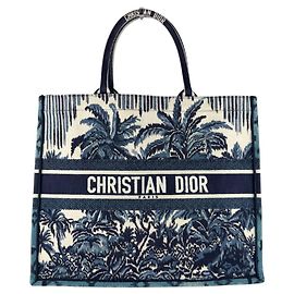 Borsa a mano Christian Dior in tela blu navy