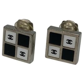 Chanel Coco Mark Monotone Square Clip-Ohrringe