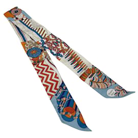 Hermès Pañuelo Twilly HERMES azul y naranja