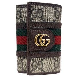 Portachiavi in pelle GG Supreme Ophidia Gucci