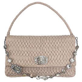 Borsa a Spalla Miu Miu Matelassé Nappa Crystal Bijou
