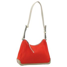 PRADA Sports Shoulder Bag Canvas Orange Silver Auth 180921