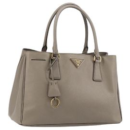 Borsa a mano PRADA Galleria in pelle Safiano Grigio Oro Autentica yk20395A