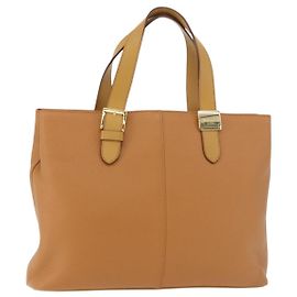 Borsa Burberry in pelle marrone oro Auth 182467
