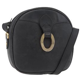 Borsa a Spalla Christian Dior Trotter Canvas PVC Nero Oro Auth BA13023