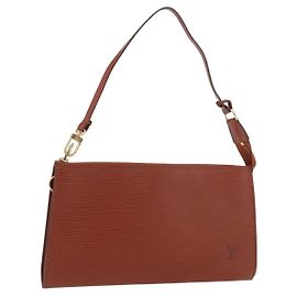 LOUIS VUITTON Epi Pochette Accessoires Bolso Marrón M52953 LV Auth ep14506