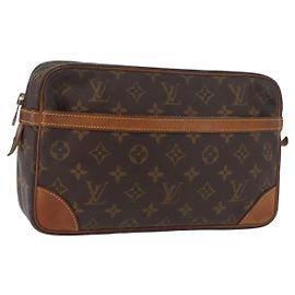 LOUIS VUITTON Monogram Compiegne 28 Clutch Bag M51845 LV Auth BA13159