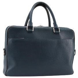LOUIS VUITTON Taiga Porte Documents Business PDB Bag Blue M30645 LV Auth ka4533