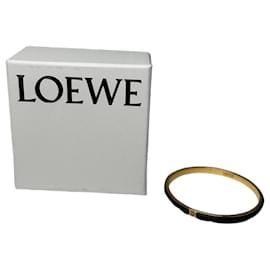 Bracciale rigido vintage Loewe in smalto Oro Nero