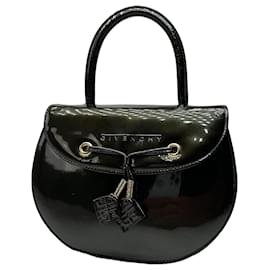 Sac à main Vintage Givenchy en cuir verni noir et or