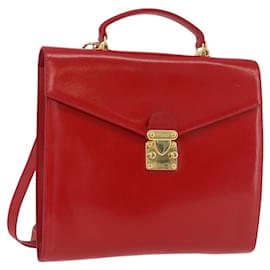 FENDI Rucksack Leder 2way Rot Gold Auth 181655A - Fendi