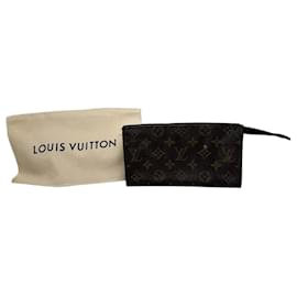 Pochette con zip in tela Monogram Louis Vuitton Vintage Marrone
