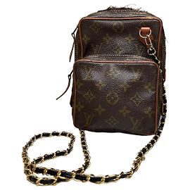 Borsa a tracolla vintage Louis Vuitton Monogram Canvas Marrone Oro