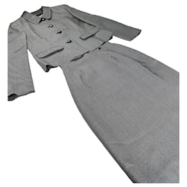Vintage Courreges Karo-Blazer / Zweiteiler Schwarz Weiß M