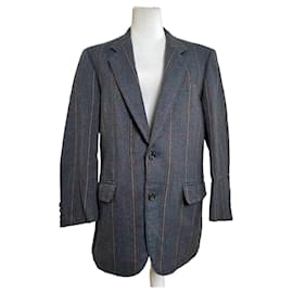 Blazer vintage in lana Balenciaga a pied-de-poule Blu Grigio Rosso M