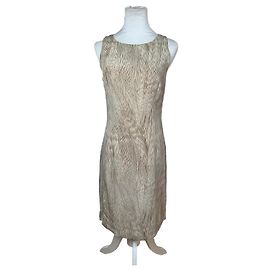 Autre Marque Vestido vintage Etro de mezcla de seda plisada Beige Crema M