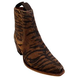 Autre Marque Botines cortos estilo cowboy con estampado de tigre marrón Ann Mashburn