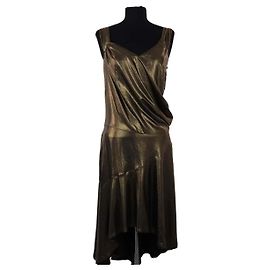 John Galliano Vestido dorado