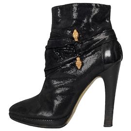 Stivaletti in pelle nera Roberto Cavalli Taglia 38.5 usato