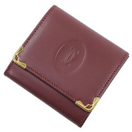 Monedero de piel de becerro color burdeos Cartier Must Line