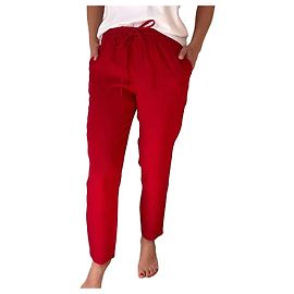 Pantalones Red Valentino rojos de talle alto