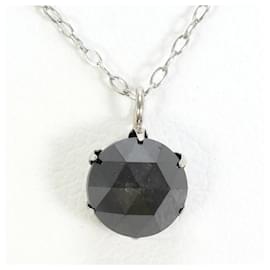 Autre Marque Collana in platino con diamante nero