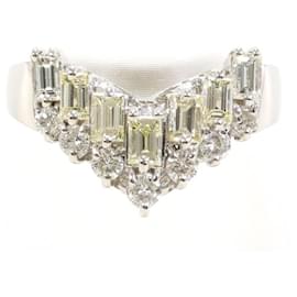 Platin-Ring mit gelbem Diamanten - Autre Marque