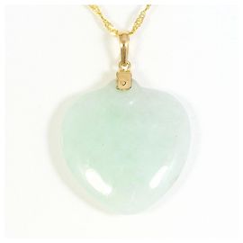 Autre Marque 14K Gelbgoldhalskette mit Jadeit