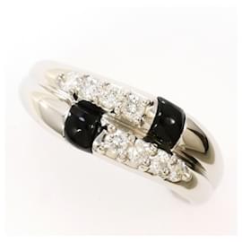 Platinring mit Onyx und Diamant - Autre Marque