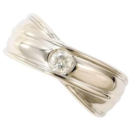 Anello a fascia in platino PT850 con diamante - Autre Marque