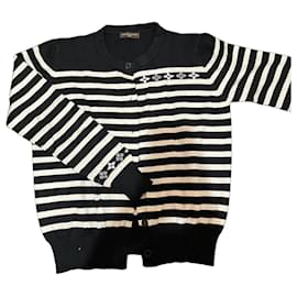Louis Vuitton Cardigan in maglia rigato bianco e nero