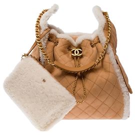Bolsa CHANEL em Suède Beige - 103532