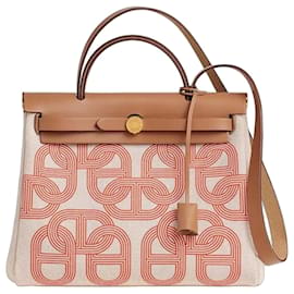 Hermès Borsa Herbag Zip 31 Reversibile Ecru Chaine d'Ancre