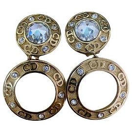 Orecchini pendenti Christian Dior con strass