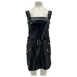 Abito midi in pelle nero Zara