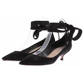 Pumps aus schwarzem Wildleder, spitze Kappe und Schnürung - Dior