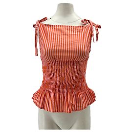 Autre Marque Top a rayas de algodón naranja THE POKE STORE