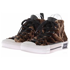 Dior Sneaker aus braunem Kunstpelz