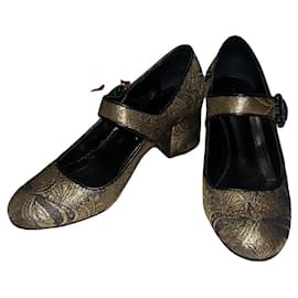 Etro Décolleté Mary Jane in Broccato Oro