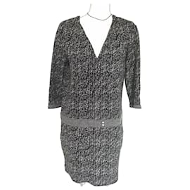 Ba&Sh Abstract Pattern Black and White Mini Dress