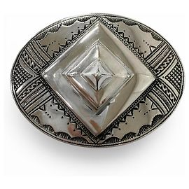 Hermès HERMES Toareg Cinturón de Cuero con Hebilla de Plata SV925