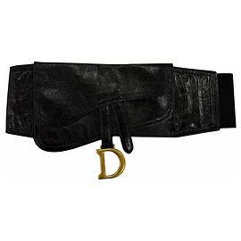 Christian Dior Vintage Logo Hardware Saddle Ledergürtel