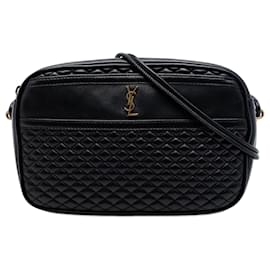 Borsa a tracolla Victoire in agnello trapuntato nero Saint Laurent