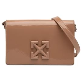 Off-White Jitney 0.5 Crossbody in vernice marrone - Off White